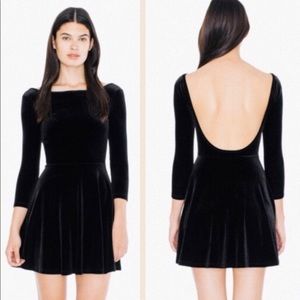 Black Velvet American Apparel Skater Dress
